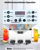 A commercial slush machine with three dispensers, shown with a control panel overlay detailing its functions. Náhľad obrázku produktu