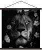 MuchoWow® Textilposter Blumen - Löwe - Dschungel - Schwarz Produktbild-Vorschau 1