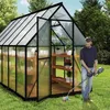 XMTECH hliníkový skleník 6.12² 340×180×195 cm cm včetně Náhled obrázku produktu 12