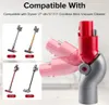 A collage of Dyson vacuum cleaner models and a close-up of a flexible adapter. Produktbild-Vorschau