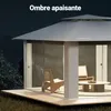 Gazebo pieghevole Wiltec con zanzariera 4 x 4 m grigio Anteprima dell’immagine prodotto 11
