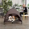 PawHut Hundeliege Outdoor mit Dach, Erhöhtes Hundebett für Produktbild-Vorschau 8