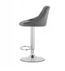 A gray bar stool is shown from the side against a white background. Voir les images du produit