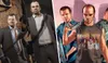 Collage of two images featuring characters from Grand Theft Auto V. Produktbild-Vorschau
