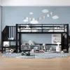 Merax Etagenbett Halbhohes 90x200 cm, Hochbett mit Produktbild-Vorschau 2