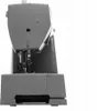 A side view of a gray sewing machine against a white background. Náhled obrázku produktu