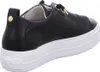 A black leather sneaker with a white platform sole is shown from the side. Anteprima dell’immagine prodotto