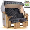 Strandkorb Ostsee 2,5-Sitzer 150cm breit in Beige Grau Weiß Produktbild-Vorschau 1