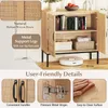 Credenza KOMFOTTEU con 2 ante in rattan, mobile da cucina Anteprima dell’immagine prodotto 3