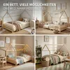 ML-Design Kinderbett 140x200cm mit Rausfallschutz, Dach & Produktbild-Vorschau 5