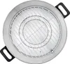 Overhead view of a stainless steel pot with a grill rack inside. Produktbild-Vorschau