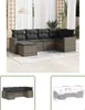 The Living Store 6-tlg. Garten-Sofagarnitur mit Kissen Grau Produktbild-Vorschau 1