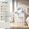 Coiffeuse avec miroir 4 tiroirs - blanc Voir les images du produit 2