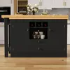 Flieks Drehbarer Bartisch mit Sideboard, Ausziehbarer Produktbild-Vorschau 5