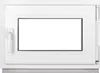 A white plastic casement window with a handle is shown against a white background. Anteprima dell’immagine prodotto