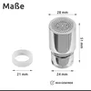 Product dimensions and details of a faucet aerator. Produktbild-Vorschau