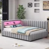 OKWISH Lit Banquette 140x200 cm - Lit avec Éclairage LED et Voir les images du produit 1