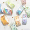 Sada 12 rolí washi pásky, roztomilé vzory so zlatými Náhľad obrázku produktu 4