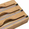 Relaxdays Folienspender, 3 Rollen, Schublade, Bambus, HxBxT Produktbild-Vorschau 5
