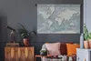 MuchoWow® Wandteppich Wandbehang Weltkarte - Blau - Grau - Produktbild-Vorschau 6