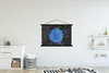 MuchoWow® Textilposter Blumen - Schwarz - Weiß - Blau Produktbild-Vorschau 2