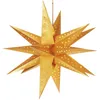 A golden star-shaped lantern with cut-out star patterns, hanging against a white background. Anteprima dell’immagine prodotto