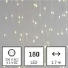 LED vánoční drop řetěz – záclona, 1,7x1,5 m, venkovní i vnitřní, teplá bílá, programy Náhled obrázku produktu