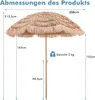 A diagram showing the dimensions of a straw-style beach umbrella. Produktbild-Vorschau