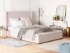 BELIANI Polsterbett Pastellrosa 160 x 200 cm aus Samtstoff Produktbild-Vorschau 4