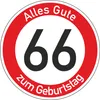 Geburtstagsschild 66 | Verkehrsschild Qualität | Ø420 | 2mm Produktbild-Vorschau 1