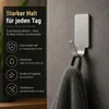 12 Edelstahl Handtuchhaken Klebehaken Wandhaken Bad Küche Produktbild-Vorschau 5
