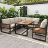 Garten-Lounge-Set, Gartensofa mit Esstisch aus Massivholz, Produktbild-Vorschau 9