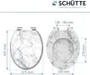 Diagram showing the dimensions of a toilet seat with a marble pattern. Náhled obrázku produktu