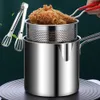 Frittierpfanne aus 304 Edelstahl, 1200 ml, mit Siebeinsatz, Produktbild-Vorschau 2