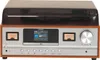 A retro-style music system with a turntable on top, displayed on a plain white background. Produktbild-Vorschau