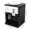 A product shot of a black and white desktop water dispenser with dimensions indicated. Produktbild-Vorschau