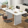 Esstisch Weiß 160x80x75cm mit abgerundeten Ecken, Moderner Produktbild-Vorschau 1