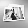 Poster - Poster ohne Rahmen - Frau Balkon Straße - 60x60 cm Produktbild-Vorschau 3
