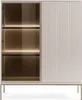 Vitrine Lagos 2D 126 cm 2-türig in Farbton Cashmere mit LED Produktbild-Vorschau 3