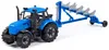 Traktor Kinder Spielzeug Progress mit Drehpflug blau Produktbild-Vorschau 1