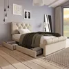 Flieks Polsterbett 90x200cm mit Lattenrost, Stauraumbett Produktbild-Vorschau 1