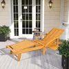 Sonnenliege Holz klappbar Gartenliege mit Seitentisch, Produktbild-Vorschau 8