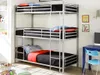 Etagenbett ELOUAN - 3 × 90 × 190 cm - Grau Produktbild-Vorschau 4