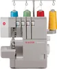A gray Singer Heavy Duty overlock sewing machine with four spools of thread on top. Náhľad obrázku produktu