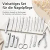 18 teiliges Maniküre Set aus Edelstahl mit PolyurethanEtui, Produktbild-Vorschau 3
