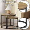 FORTENA  Couchtisch Set 2er Rund, Eiche Optik/Schwarz, Produktbild-Vorschau 6