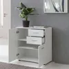 FineBuy Komoda biela s dvierkami a zásuvkami 71 x 78 x 35,5 Náhľad obrázku produktu 1