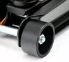 A close-up view of a black hydraulic car jack wheel and axle. Produktbild-Vorschau