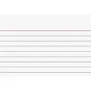 A lined index card with a red line at the top. Produktbild-Vorschau