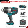 A product image showing an electric impact wrench and its accessories, with text overlays describing the contents. Podgląd zdjęcia produktu